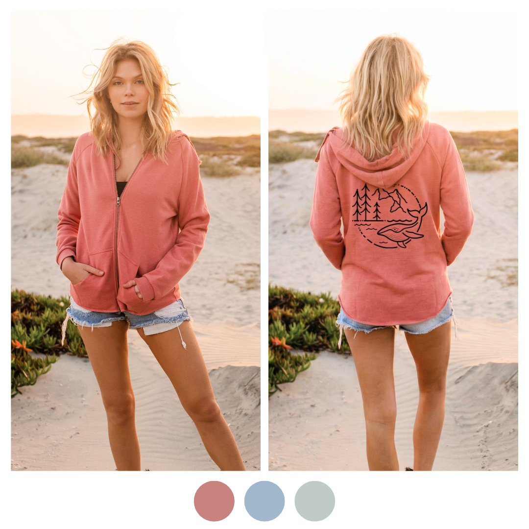 Cali wave zip up beach hoodies - 3 trees planted with every order