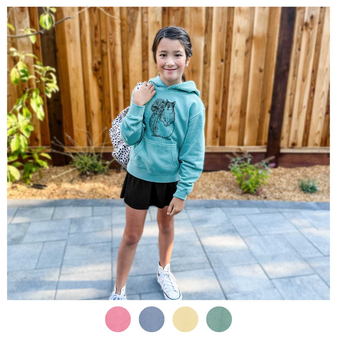 One-of-a-Kind Youth Pigment Dyed Pullover Hoodies - BeCause Tees' Collection that Plants Trees and Aids Environmental Non-Profits