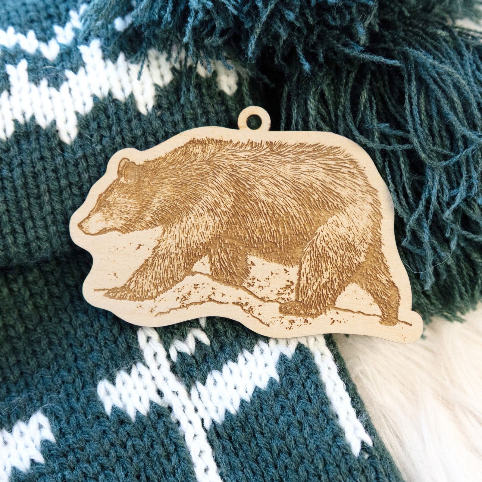 Product photo of the BeCause Tees Black Bear Wooden Ornament.