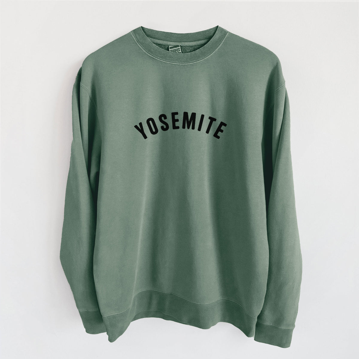 Yosemite - Unisex Pigment Dyed Crew Sweatshirt in Alpine Green