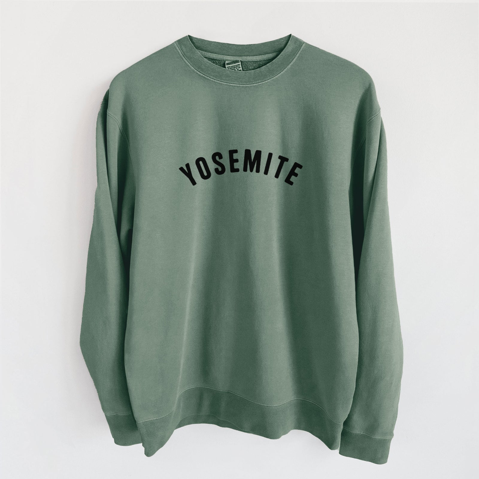 Yosemite - Unisex Pigment Dyed Crew Sweatshirt in Alpine Green