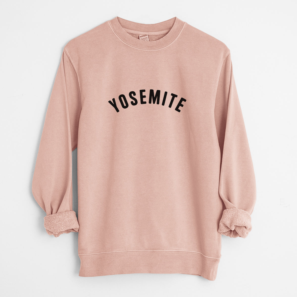 Yosemite - Unisex Pigment Dyed Crew Sweatshirt in Dusty Pink