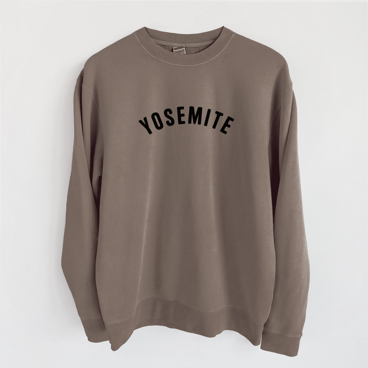Yosemite - Unisex Pigment Dyed Crew Sweatshirt in Espresso Brown Color