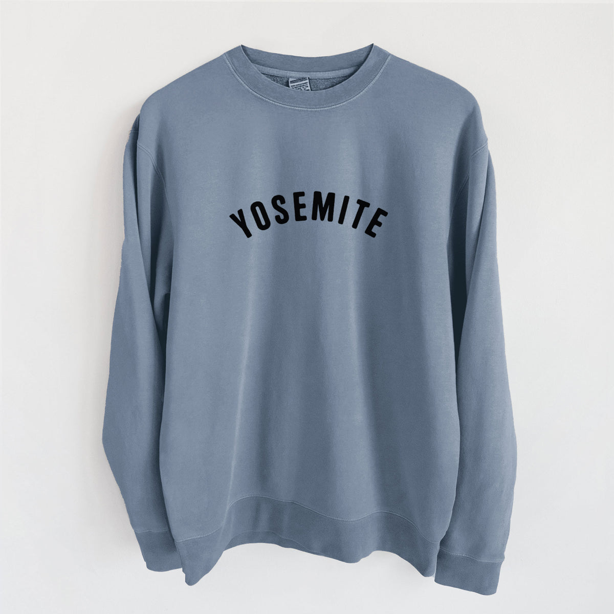 Yosemite - Unisex Pigment Dyed Crew Sweatshirt in Slate Blue