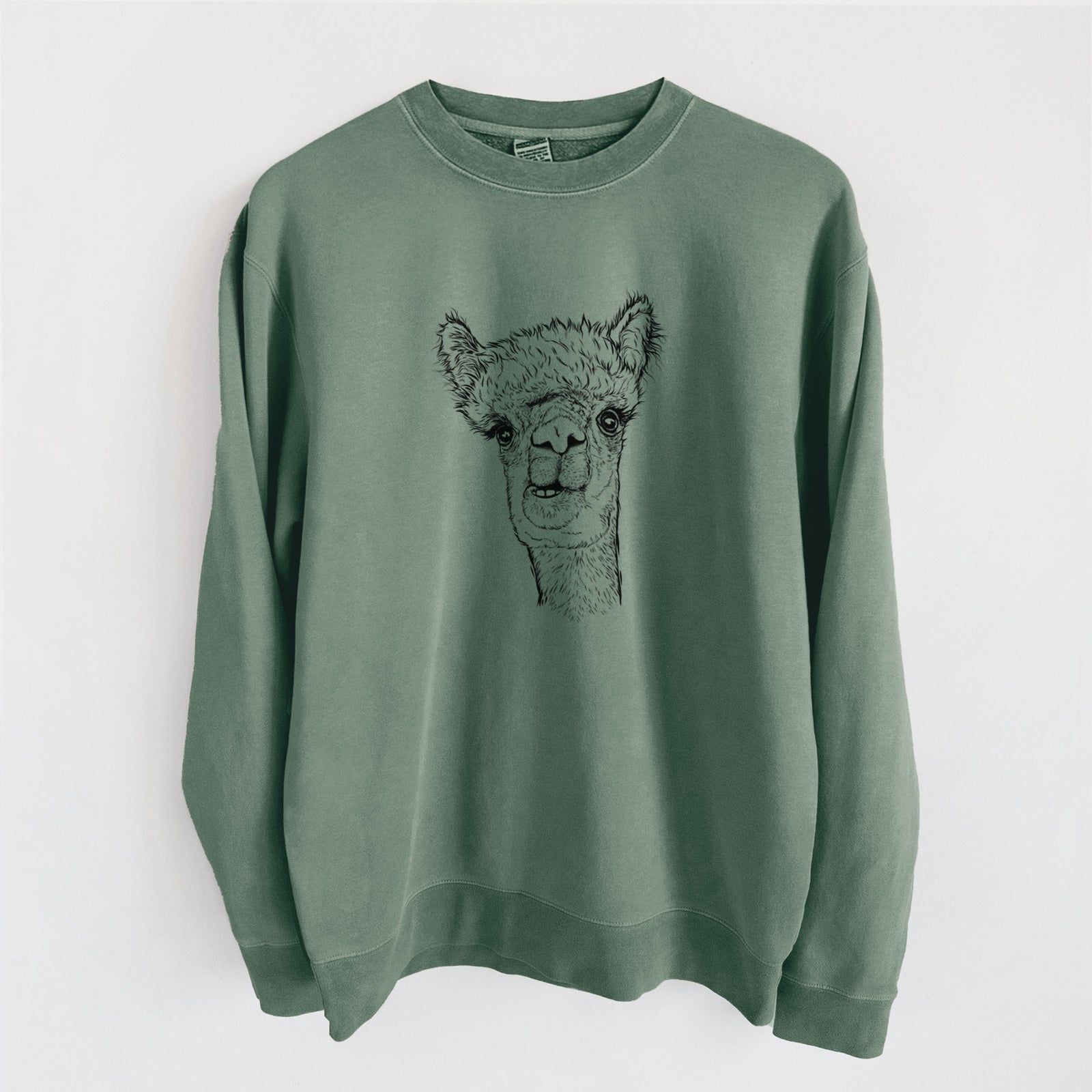 Alpaca - Unisex Pigment Dyed Crew Sweatshirt in Alpine Green