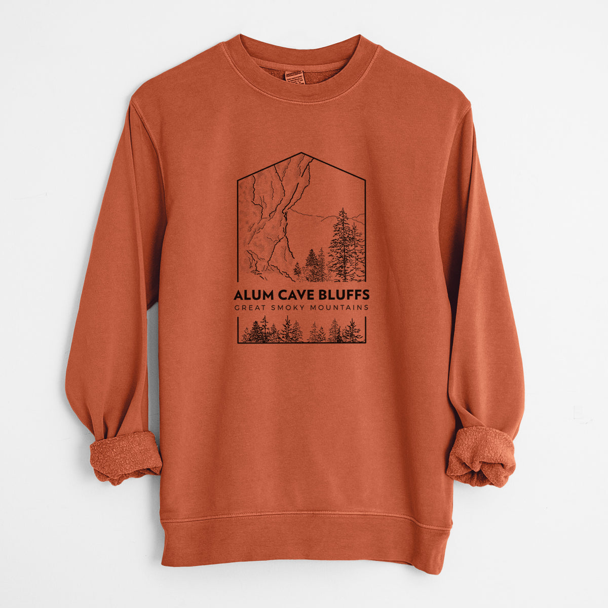 Alum Cave Bluffs - Great Smoky Mountains National Park - Unisex Pigment Dyed Crew Sweatshirt in Amber
