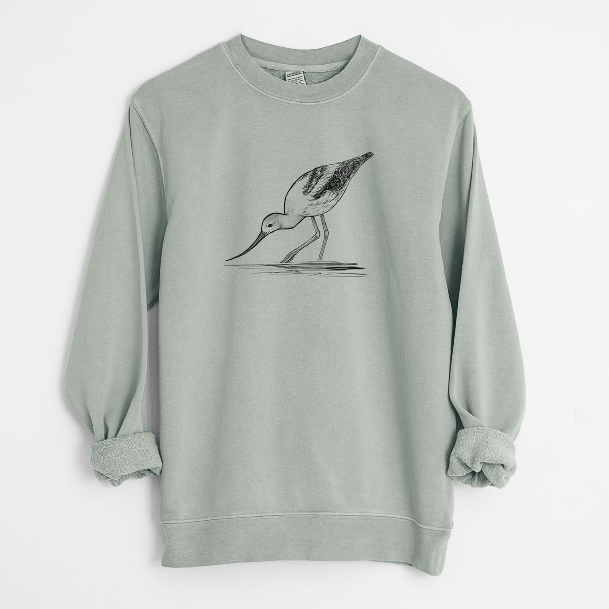 American Avocet - Recurvirostra americana - Unisex Pigment Dyed Crew Sweatshirt in Sage