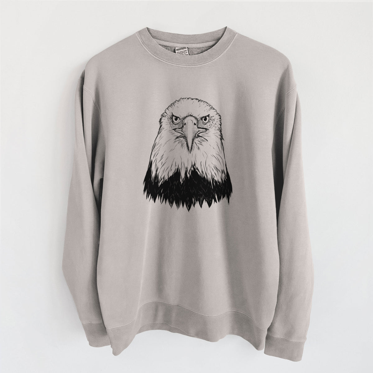 Haliaeetus Leucocephalus - American Bald Eagle - Unisex Pigment Dyed Crew Sweatshirt in Cement