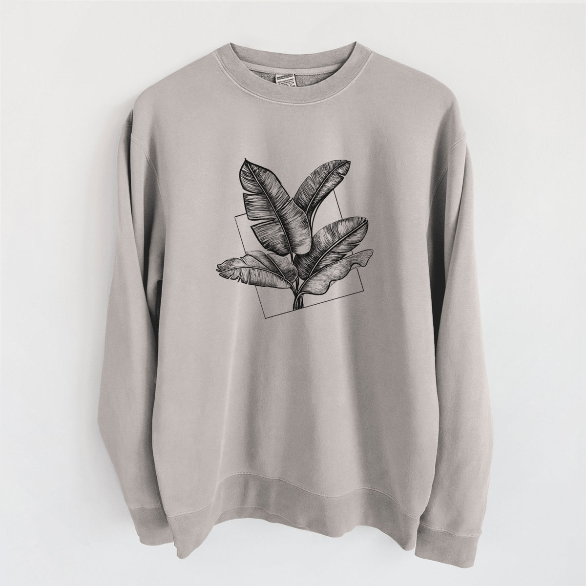 Banana Plant Leaves - Unisex Pigment Dyed Crew Sweatshirt in Cement