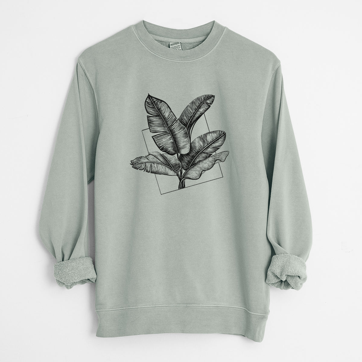 Banana Plant Leaves - Unisex Pigment Dyed Crew Sweatshirt in Sage