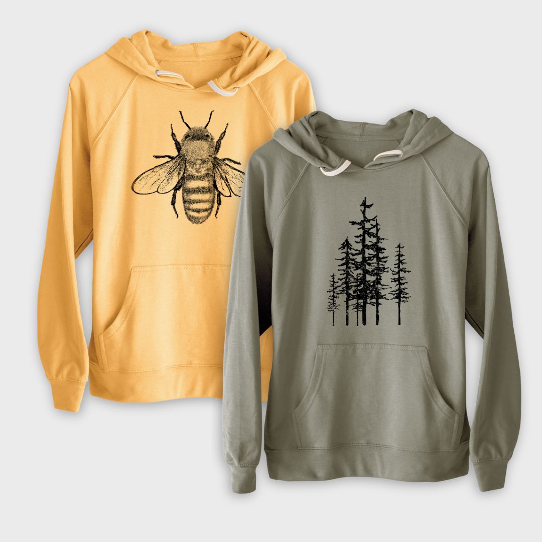 Product photo of the BeCause Tees Unisex Slim Fit Loopback Terry Hoodie.