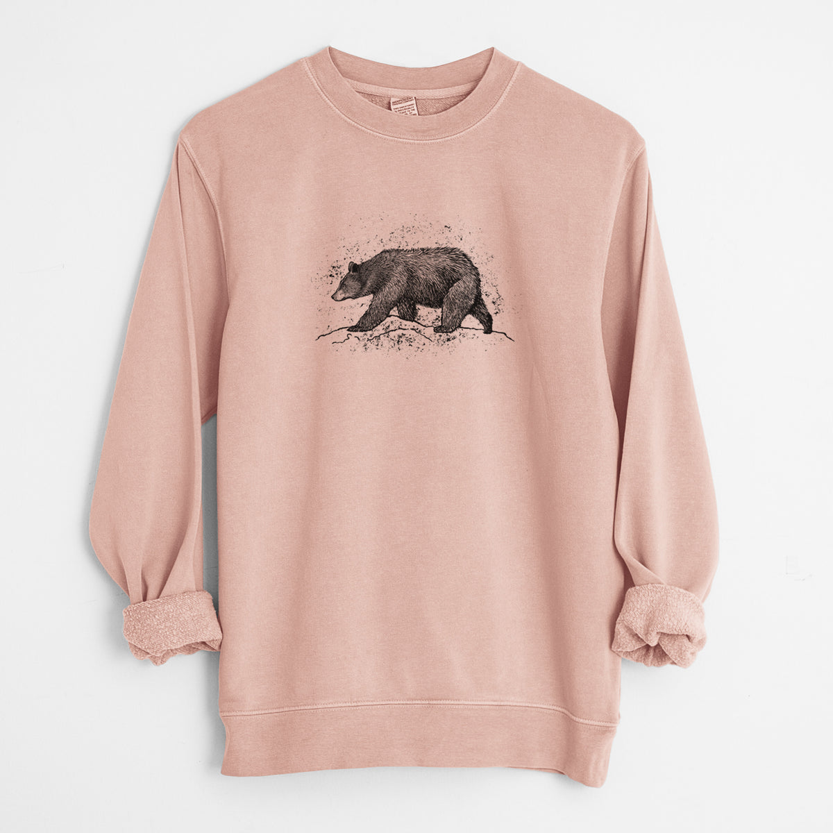Black Bear - Unisex Pigment Dyed Crew Sweatshirt in Dusty Pink