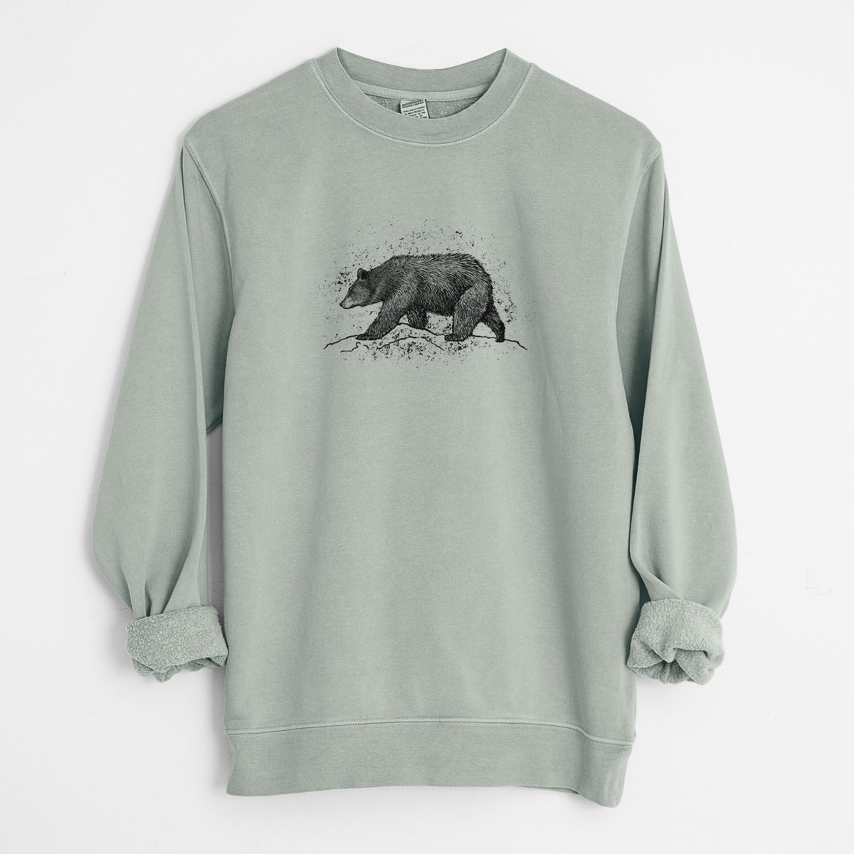 Black Bear - Unisex Pigment Dyed Crew Sweatshirt in Sage