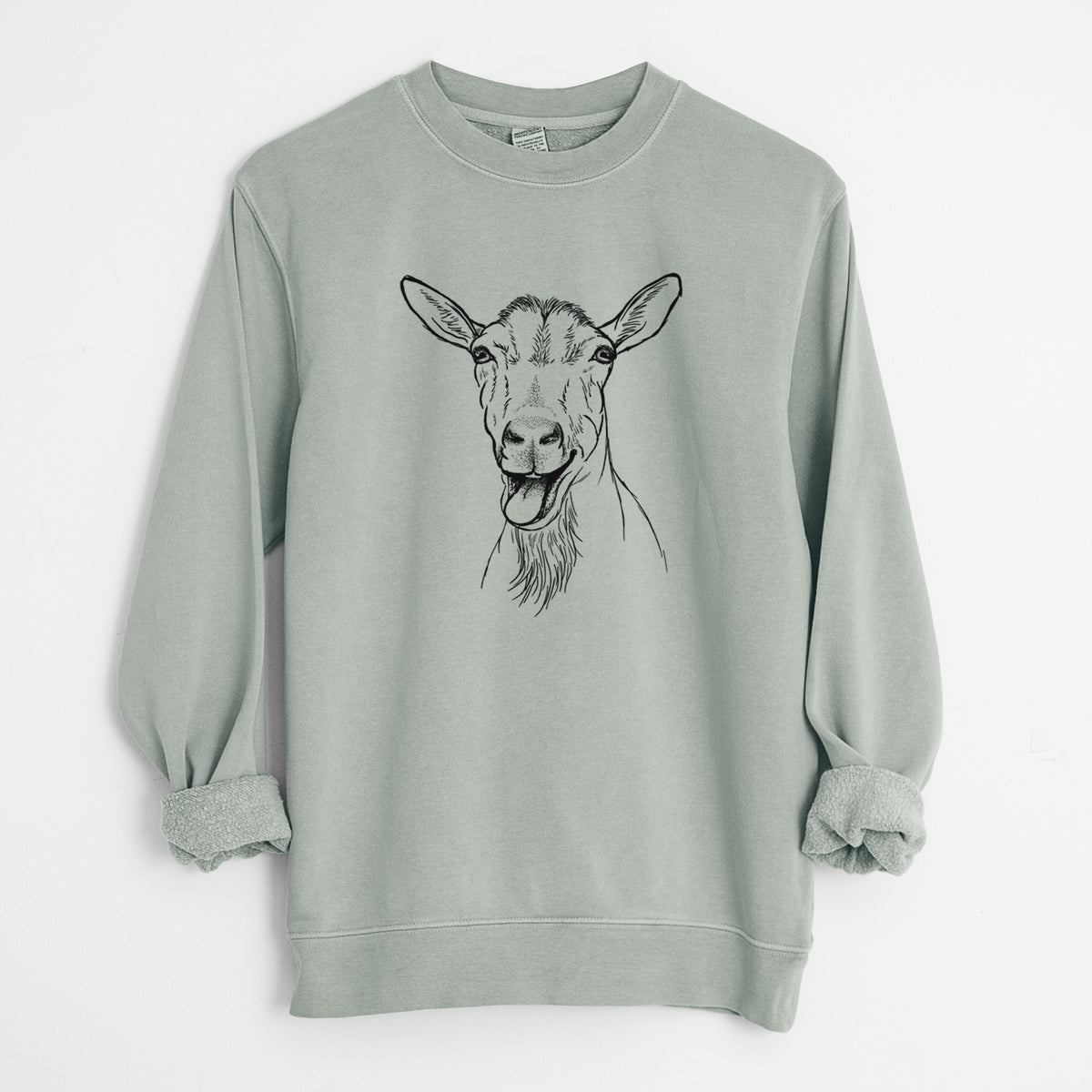 Bleating Goat - Unisex Pigment Dyed Crew Sweatshirt in Sage