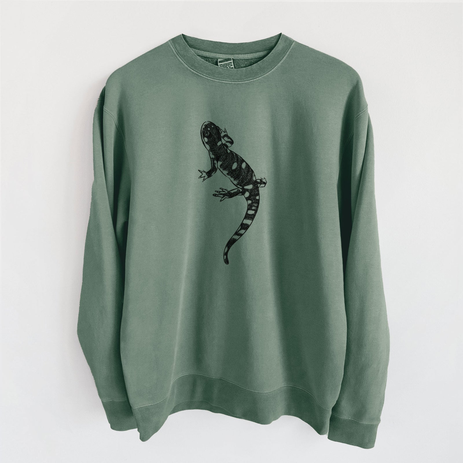 California Tiger Salamander - Ambystoma californiense - Unisex Pigment Dyed Crew Sweatshirt in Alpine Green