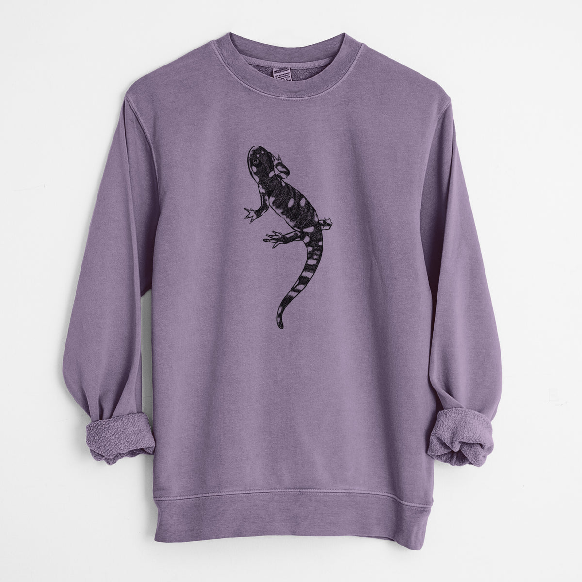 California Tiger Salamander - Ambystoma californiense - Unisex Pigment Dyed Crew Sweatshirt in Plum