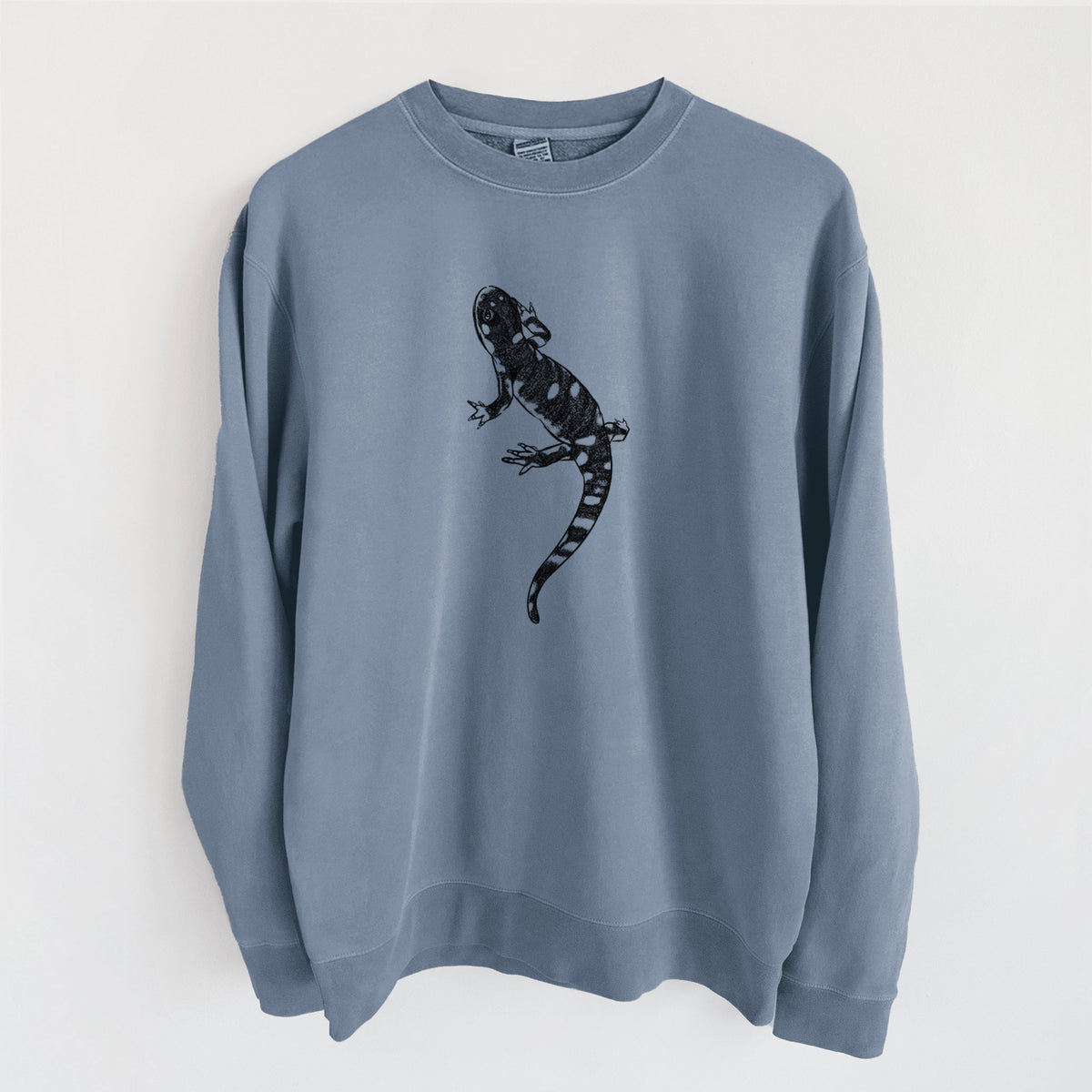 California Tiger Salamander - Ambystoma californiense - Unisex Pigment Dyed Crew Sweatshirt in Slate Blue