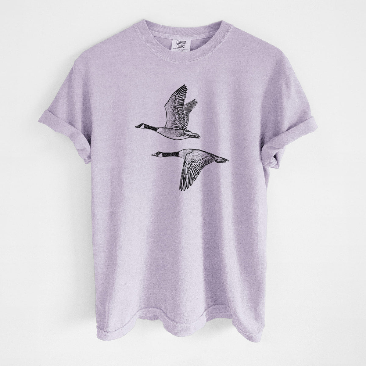 Canada Geese in Flight - Branta canadensis - Unisex Comfort Colors Garment-Dyed Heavyweight T-shirt in Orchid