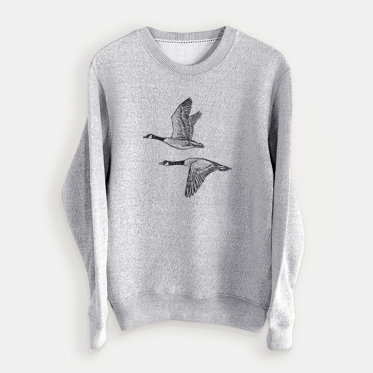 Canada Geese in Flight - Branta canadensis - Knit Sweatshirt in Salt & Pepper