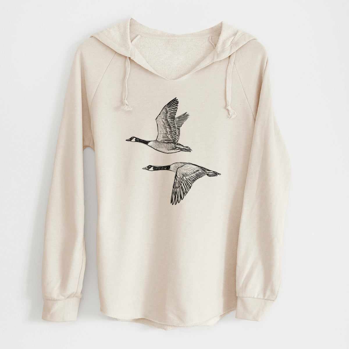 Canada Geese in Flight - Branta canadensis - Cali Wave Hooded Sweatshirt in Bone