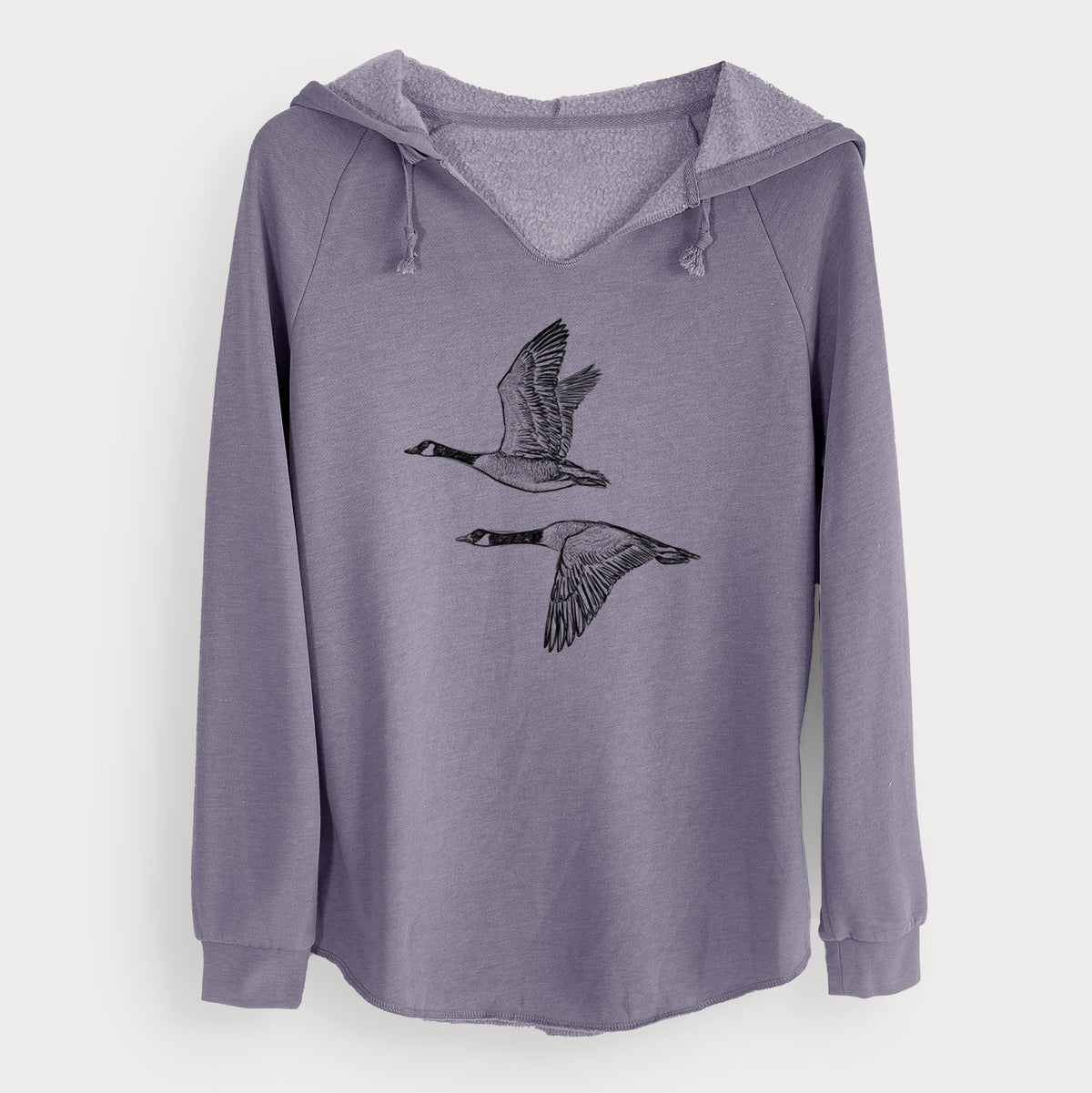 Canada Geese in Flight - Branta canadensis - Cali Wave Hooded Sweatshirt in Plum