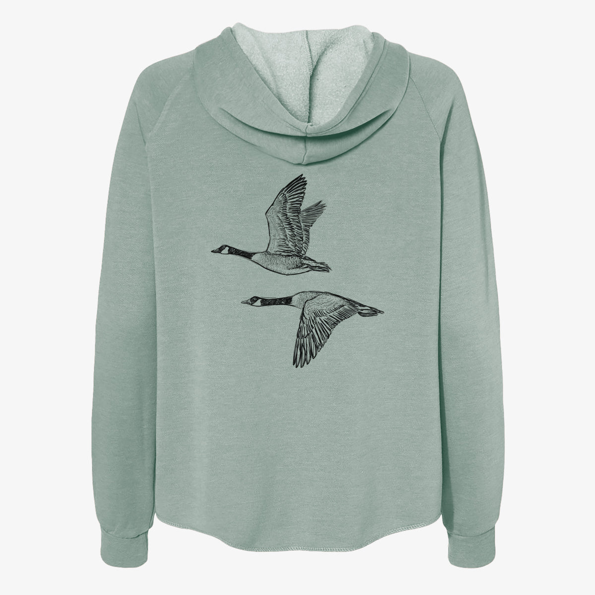 Canada Geese in Flight - Branta canadensis - Women's Cali Wave Zip-Up Sweatshirt in Sage