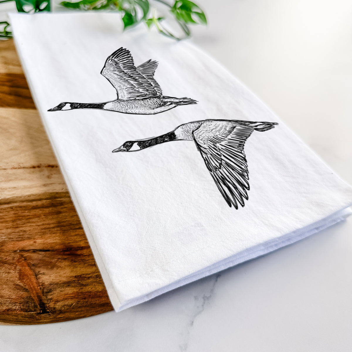 Canada Geese in Flight - Branta canadensis Tea Towel