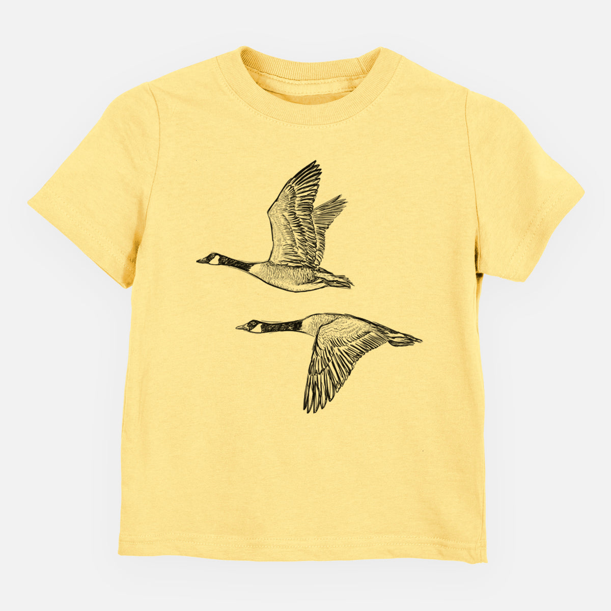 Canada Geese in Flight - Branta canadensis - Toddler/Youth Shirt in Butter
