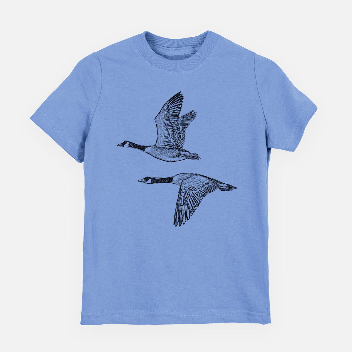 Canada Geese in Flight - Branta canadensis - Toddler/Youth Shirt in Carolina Blue