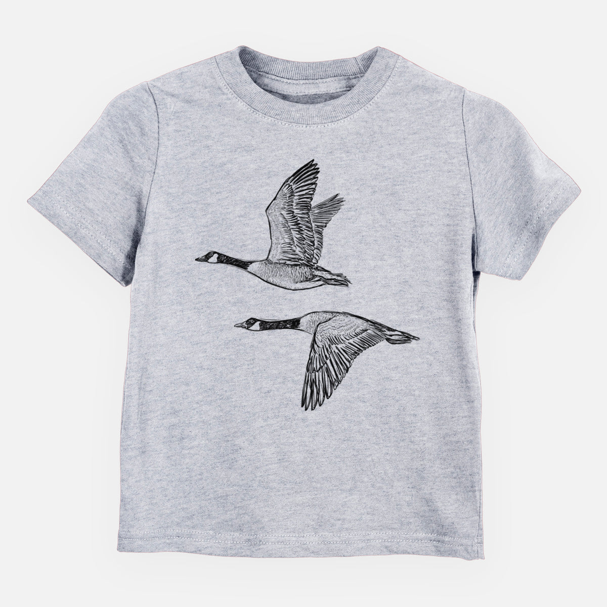Canada Geese in Flight - Branta canadensis - Toddler/Youth Shirt in Heather Grey