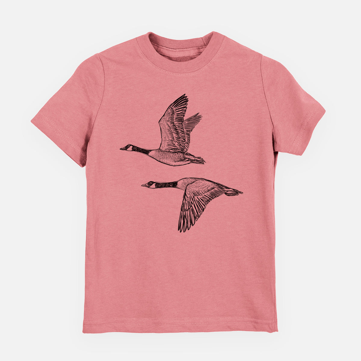 Canada Geese in Flight - Branta canadensis - Toddler/Youth Shirt in Mauve