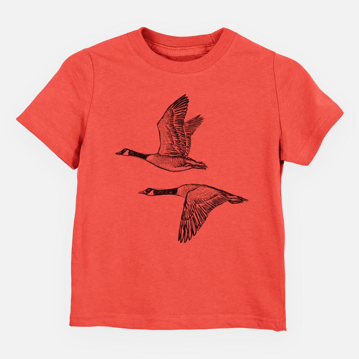 Canada Geese in Flight - Branta canadensis - Toddler/Youth Shirt in Passionfruit