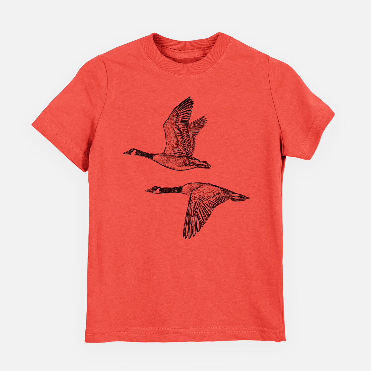 Canada Geese in Flight - Branta canadensis - Toddler/Youth Shirt in Passionfruit