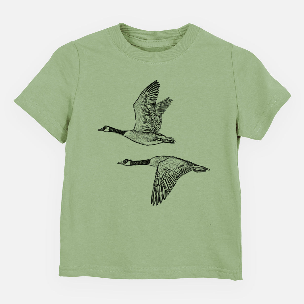 Canada Geese in Flight - Branta canadensis - Toddler/Youth Shirt in Sage