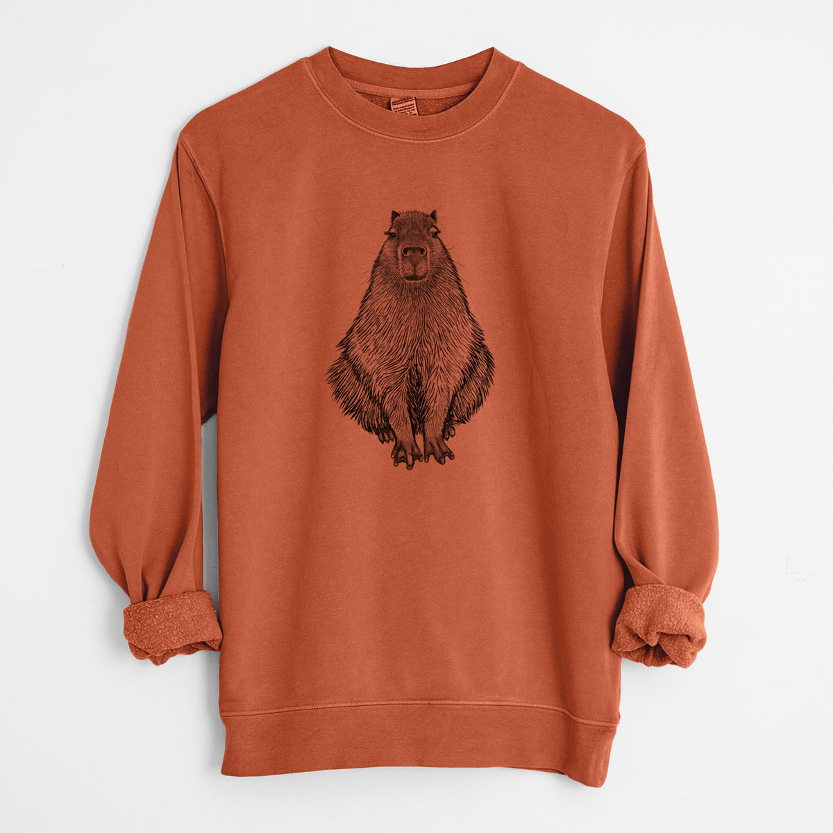 Capybara - Hydrochoerus hydrochaeris - Unisex Pigment Dyed Crew Sweatshirt in Amber