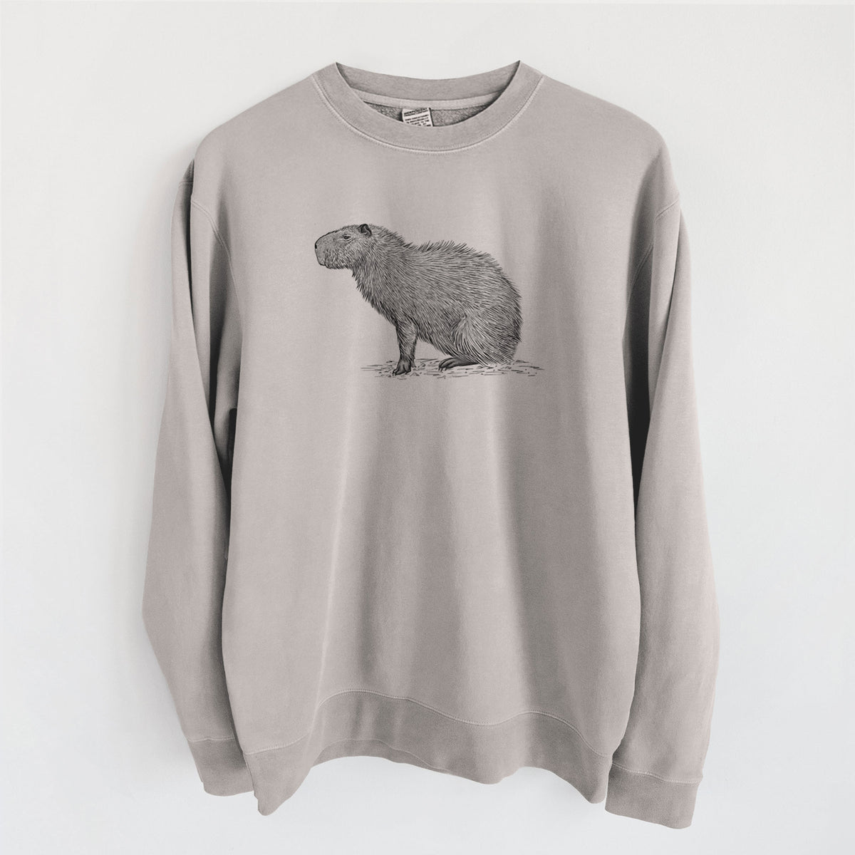 Capybara Profile - Hydrochoerus hydrochaeris - Unisex Pigment Dyed Crew Sweatshirt in Cement