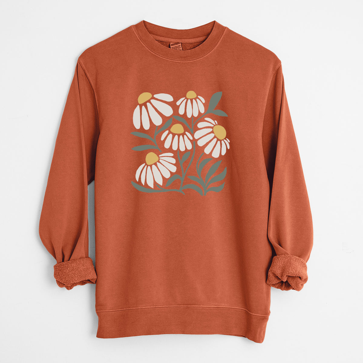 Chamomile Vibes - Unisex Pigment Dyed Crew Sweatshirt in Amber