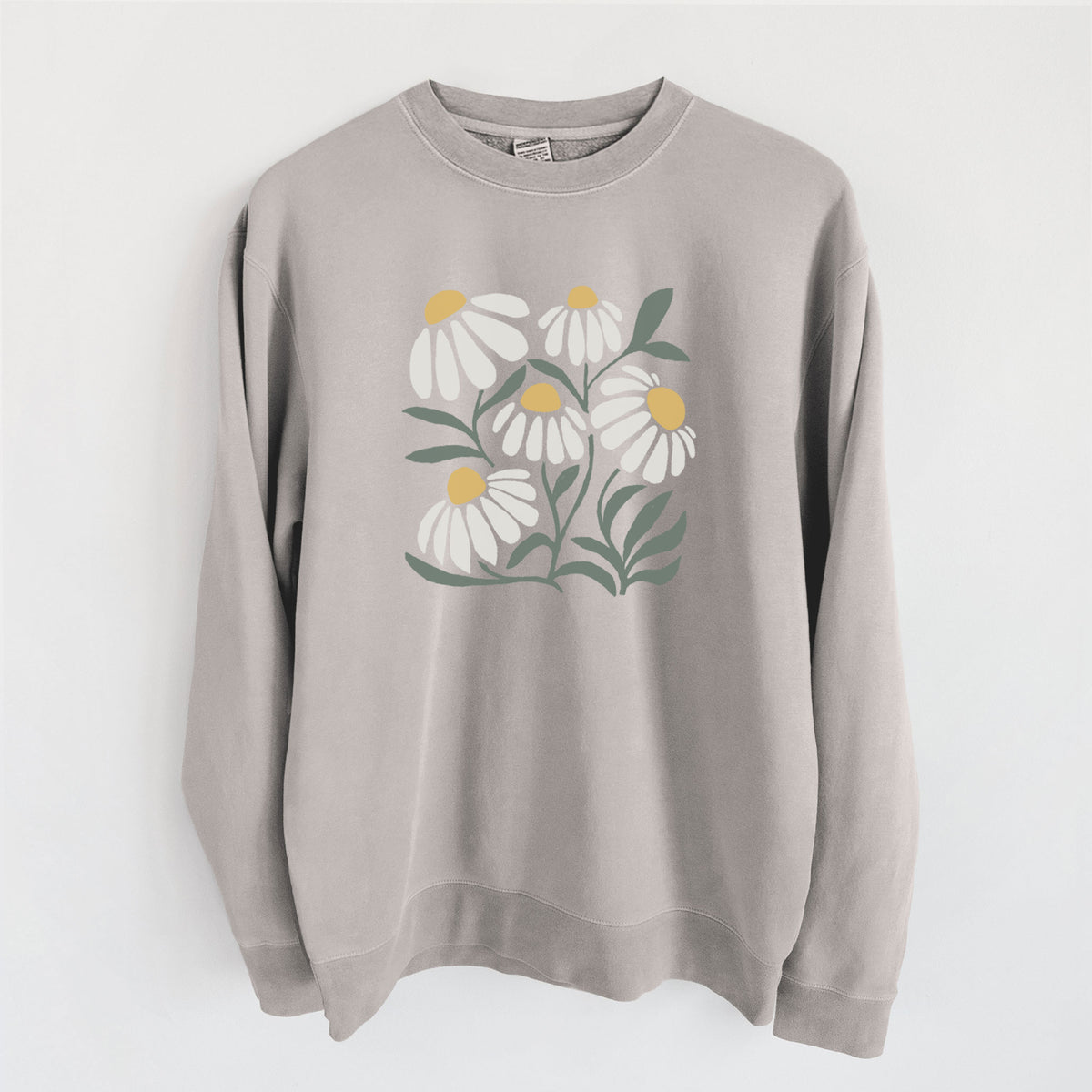 Chamomile Vibes - Unisex Pigment Dyed Crew Sweatshirt in Cement