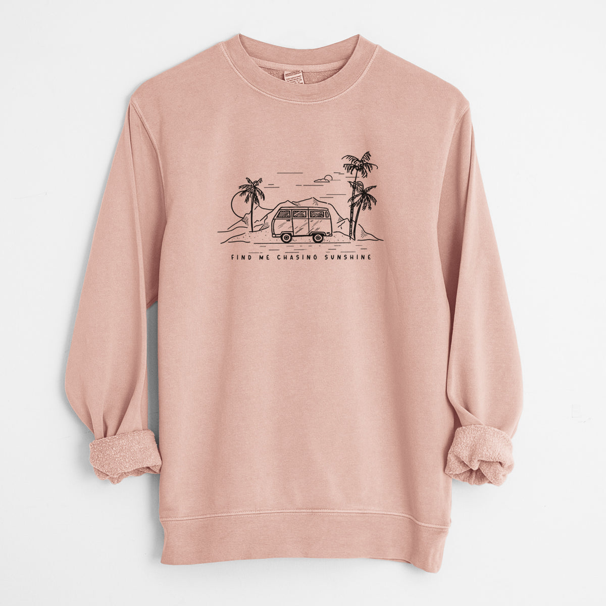Find Me Chasing Sunshine - Unisex Pigment Dyed Crew Sweatshirt in Dusty Pink