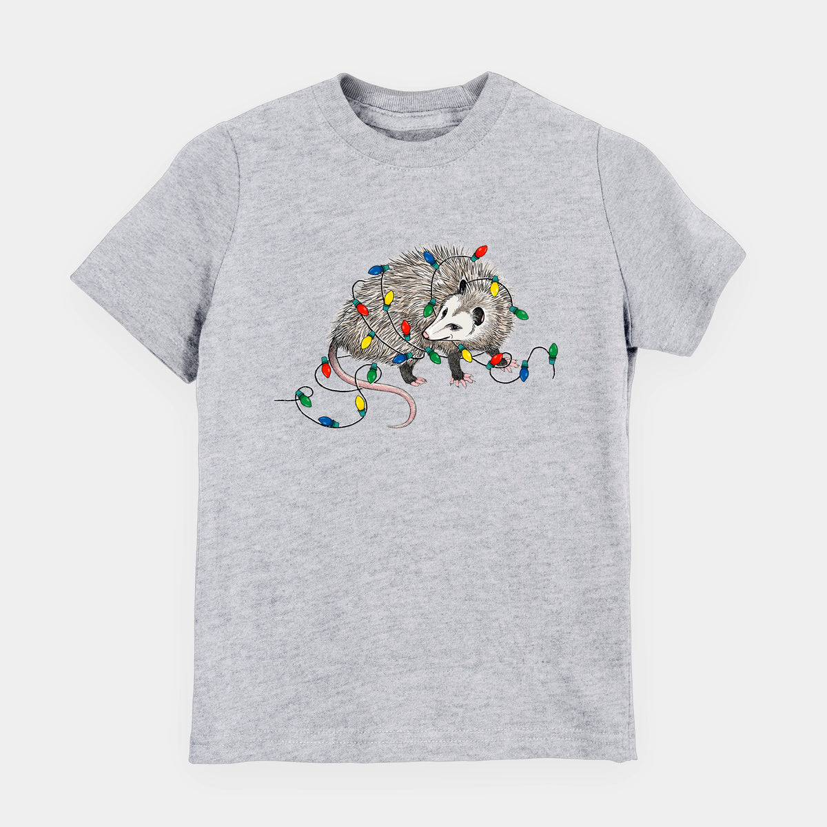 Christmas Opossum - Toddler/Youth Shirt in Heather Grey