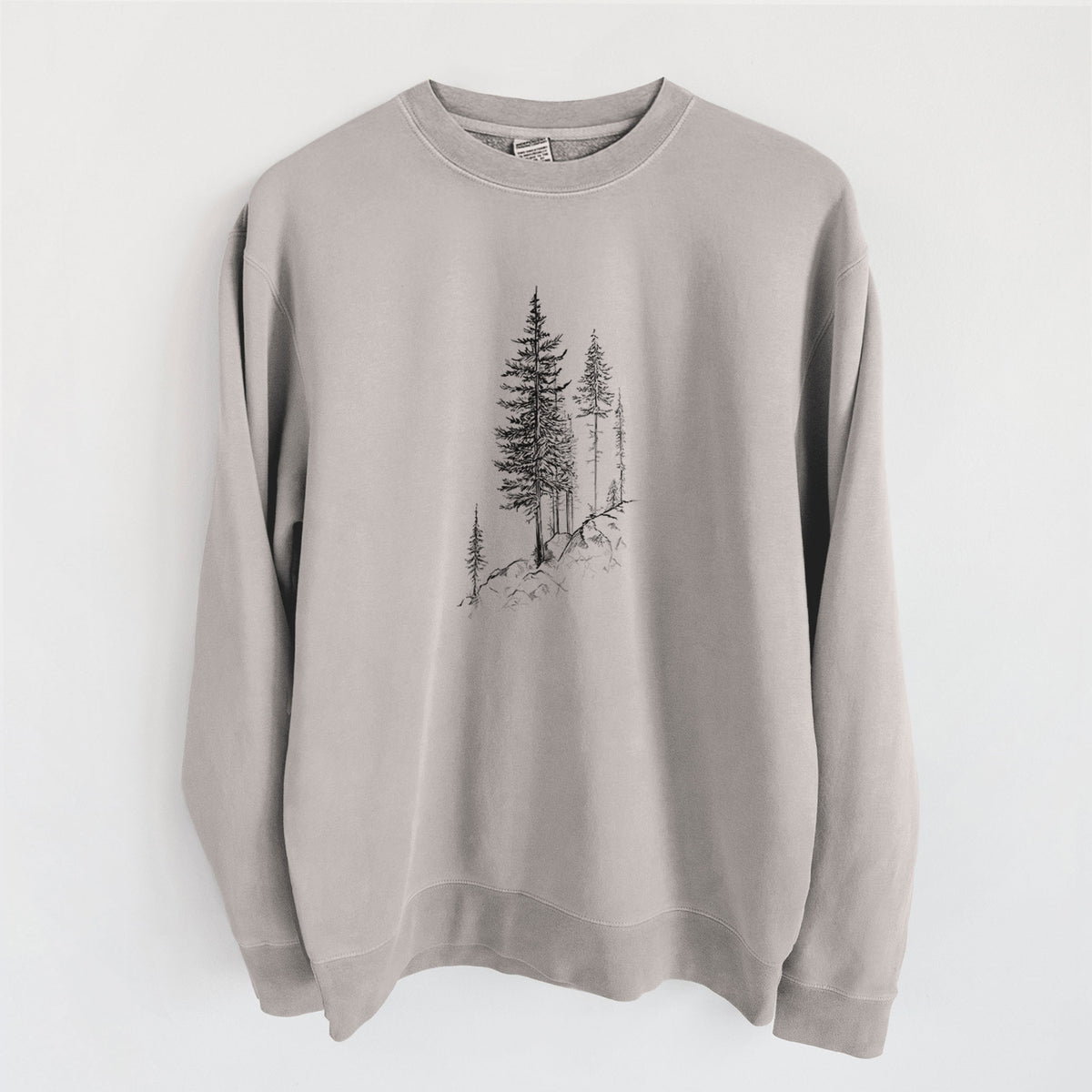 Cliffside Pines - Unisex Pigment Dyed Crew Sweatshirt in Cement