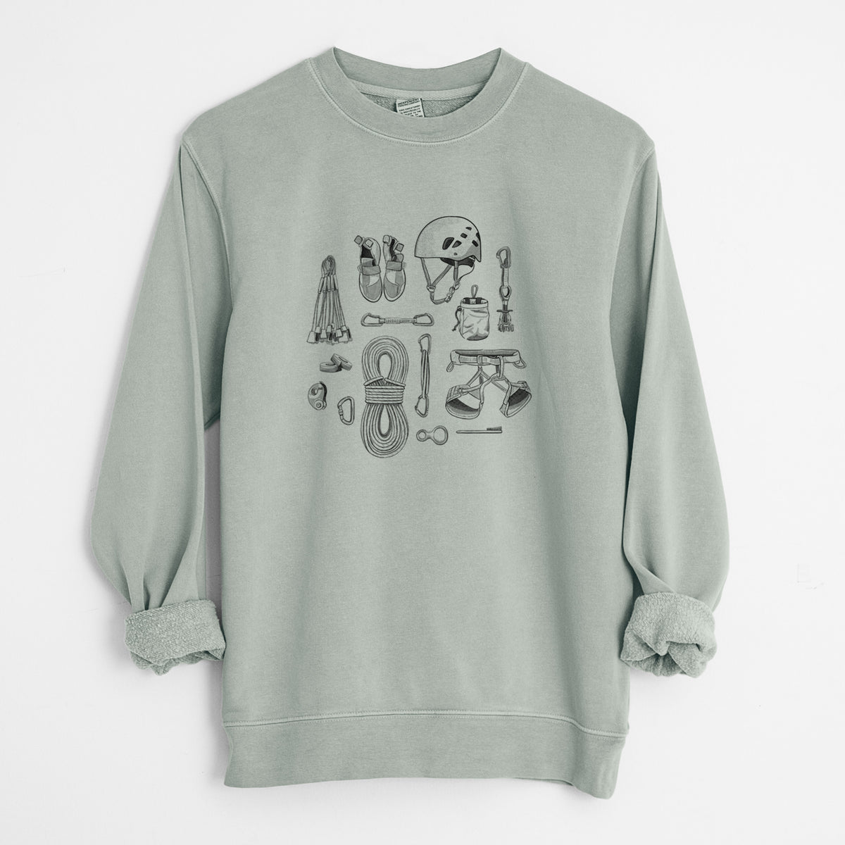Summit Climbing Essentials - Unisex Pigment Dyed Crew Sweatshirt in Sage