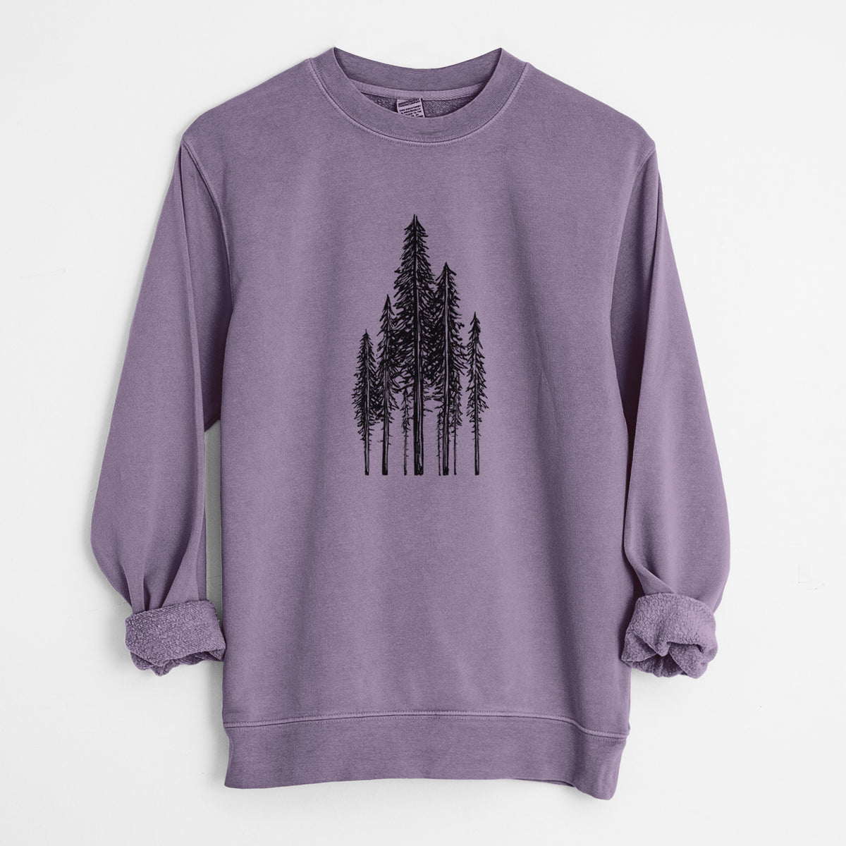 Coastal Redwoods - Unisex Pigment Dyed Crew Sweatshirt in Plum