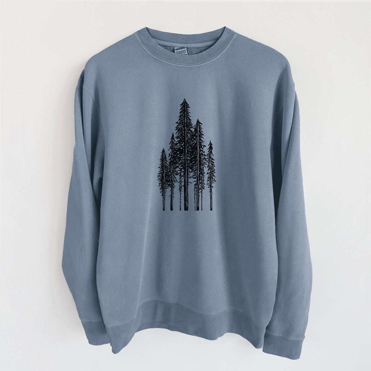 Coastal Redwoods - Unisex Pigment Dyed Crew Sweatshirt in Slate Blue