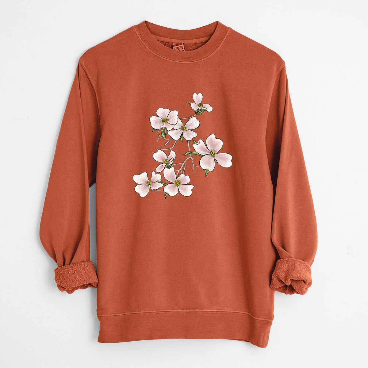 Flowering Dogwood - Cornus florida - Unisex Pigment Dyed Crew Sweatshirt in Amber