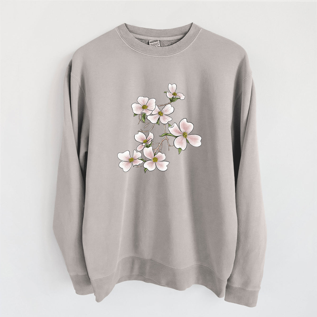 Flowering Dogwood - Cornus florida - Unisex Pigment Dyed Crew Sweatshirt in Cement