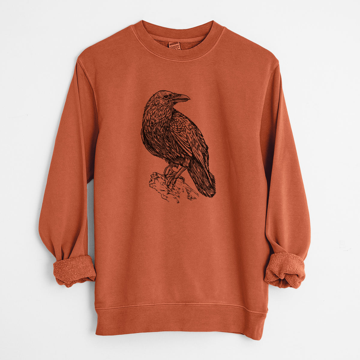 Corvus corax - Common Raven - Unisex Pigment Dyed Crew Sweatshirt in Amber