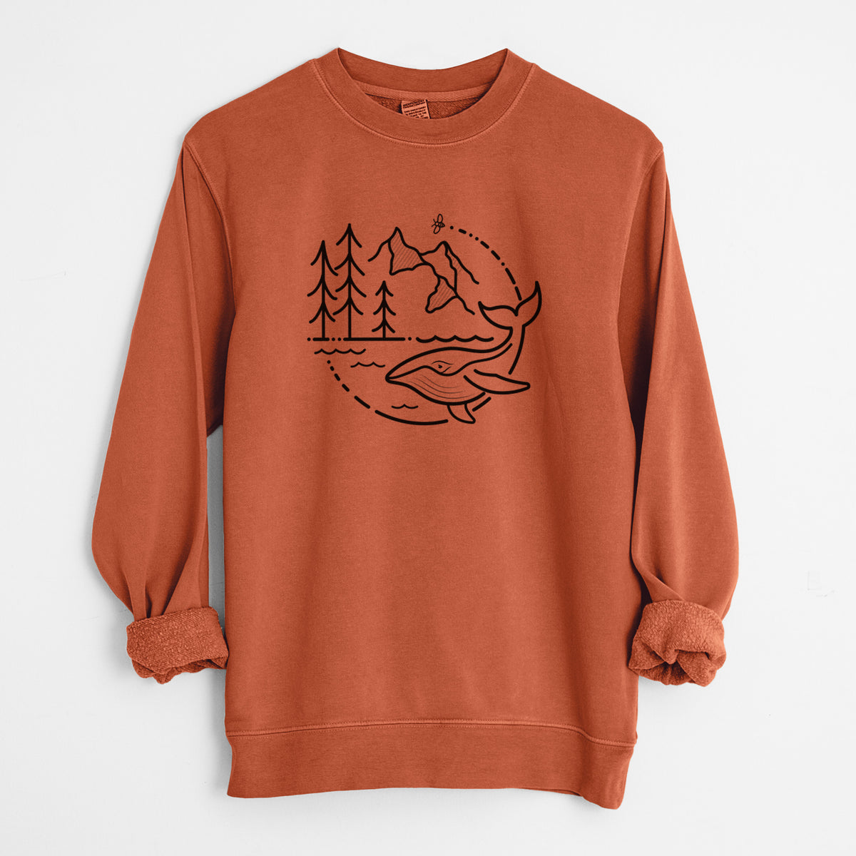 It's All Connected - Unisex Pigment Dyed Crew Sweatshirt in Amber