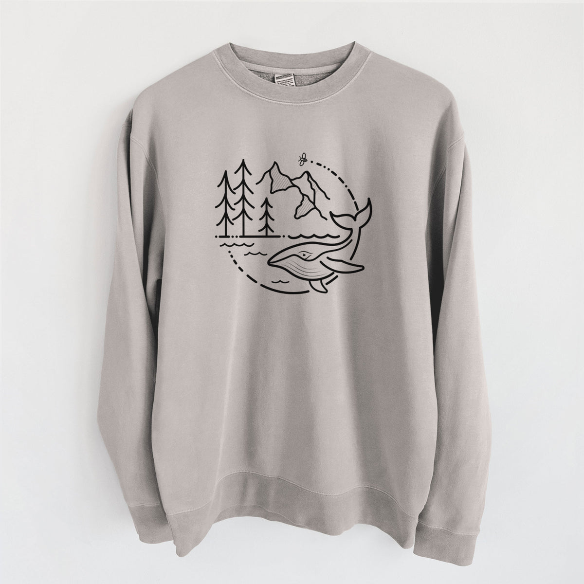 It's All Connected - Unisex Pigment Dyed Crew Sweatshirt in Cement