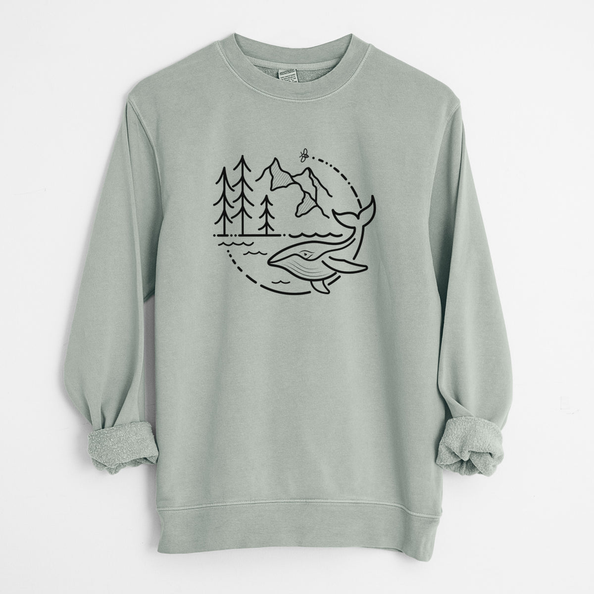 It's All Connected - Unisex Pigment Dyed Crew Sweatshirt in Sage